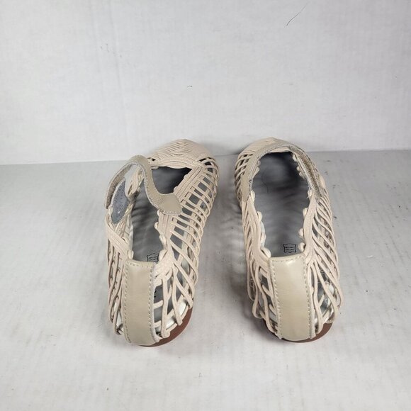 Ruby Label Women Woven Beige Lattice Mary Jane Flats Size 36 US 5/5.5 - Picture 3 of 8